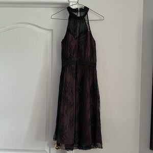 Stylish Black and Purple Lace Dress